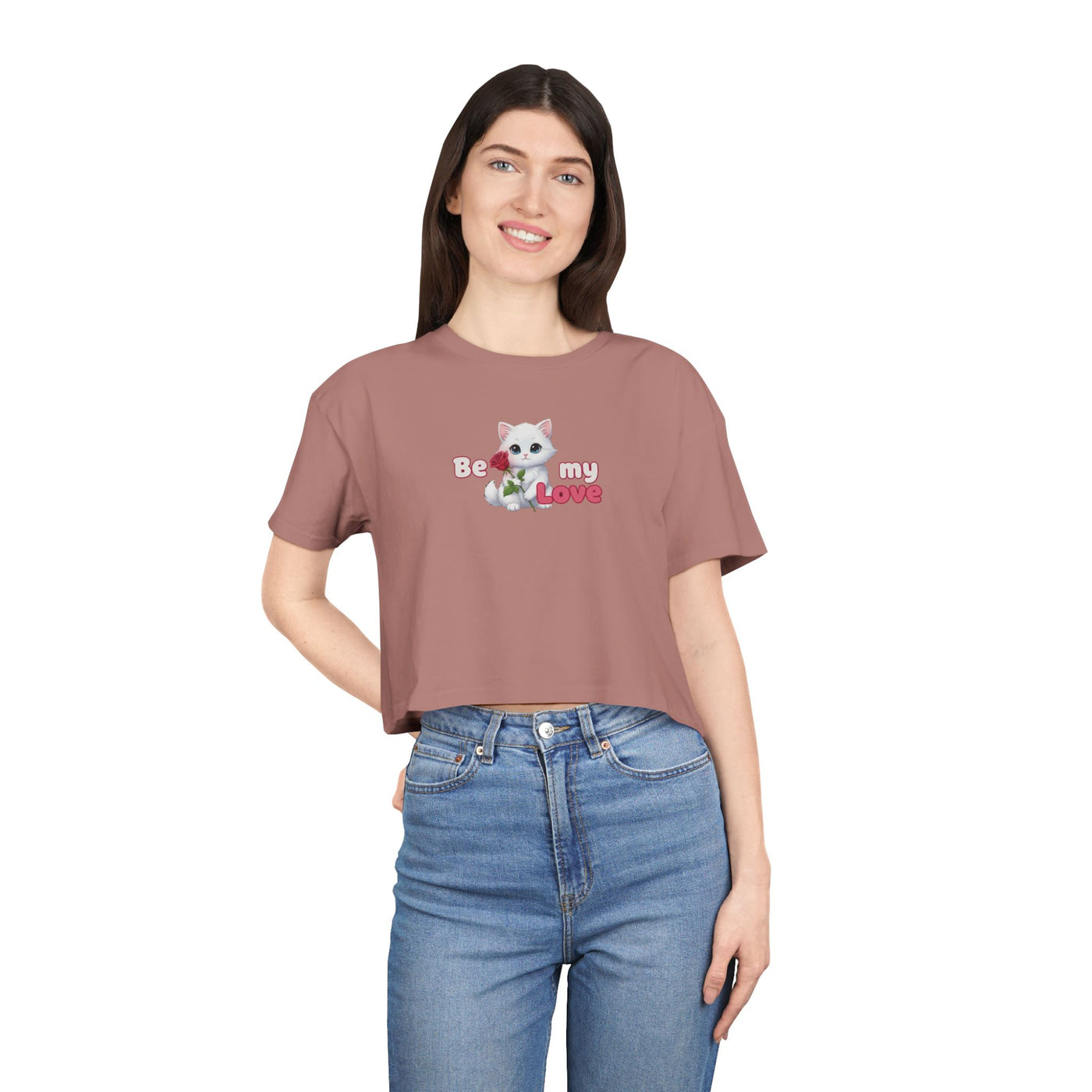 Cute Graphic Crop Tee - 'Be my Love', Women's Fashion, Gift for Animal Lovers, Casual Outfit, Summer Style, Funny Shirt