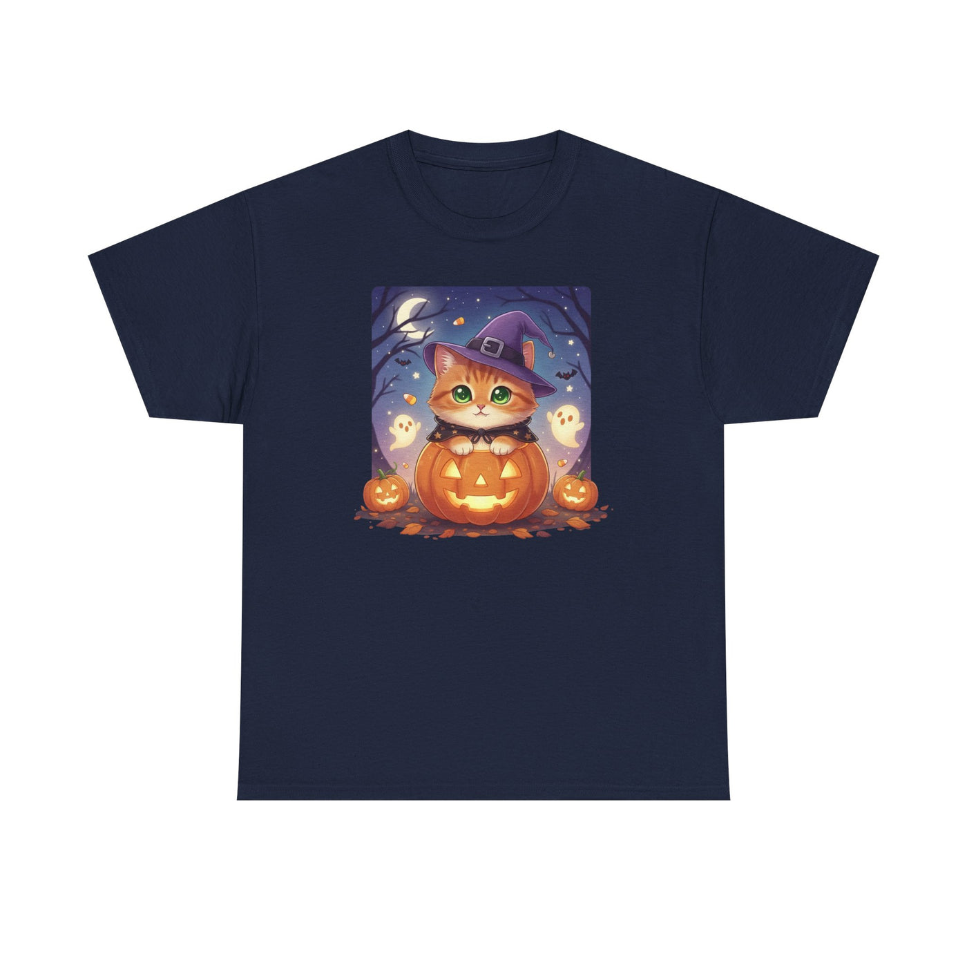 Halloween cute kitten anime style 2 Unisex Tee - Cute Cat T-Shirt for Pet Lovers, Cat Owners, Sports Enthusiasts, Gifts for Animal Lovers, Casual Everyday Wear
