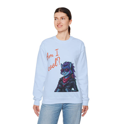 Cool Cat style 2 Unisex Crewneck Sweatshirt | Cozy Gift for Cat Lovers, Casual Wear, Unique Graphic Sweatshirt, Birthday Gift, Everyday Style