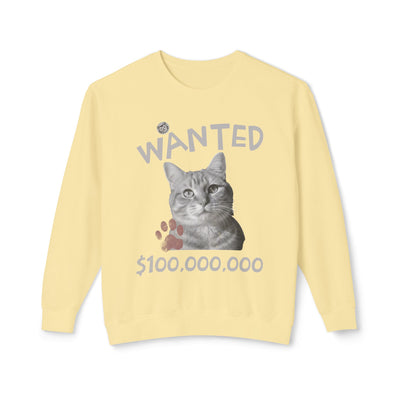 WANTED Cat Poster Design Unisex Crewneck Sweatshirt