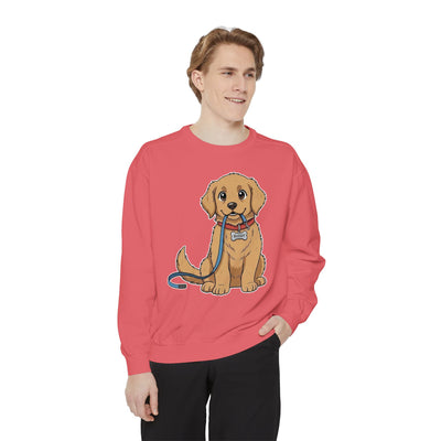 Cute Dog Walk Time style 2 Cozy Graphic Unisex Crewneck Sweatshirt