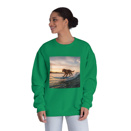 Surfing Dog Graphic Unisex NuBlend Crewneck Sweatshirt style 2