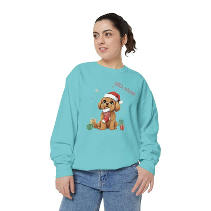 Puppy wait for Christmas presents Unisex Crewneck Sweatshirt style 8