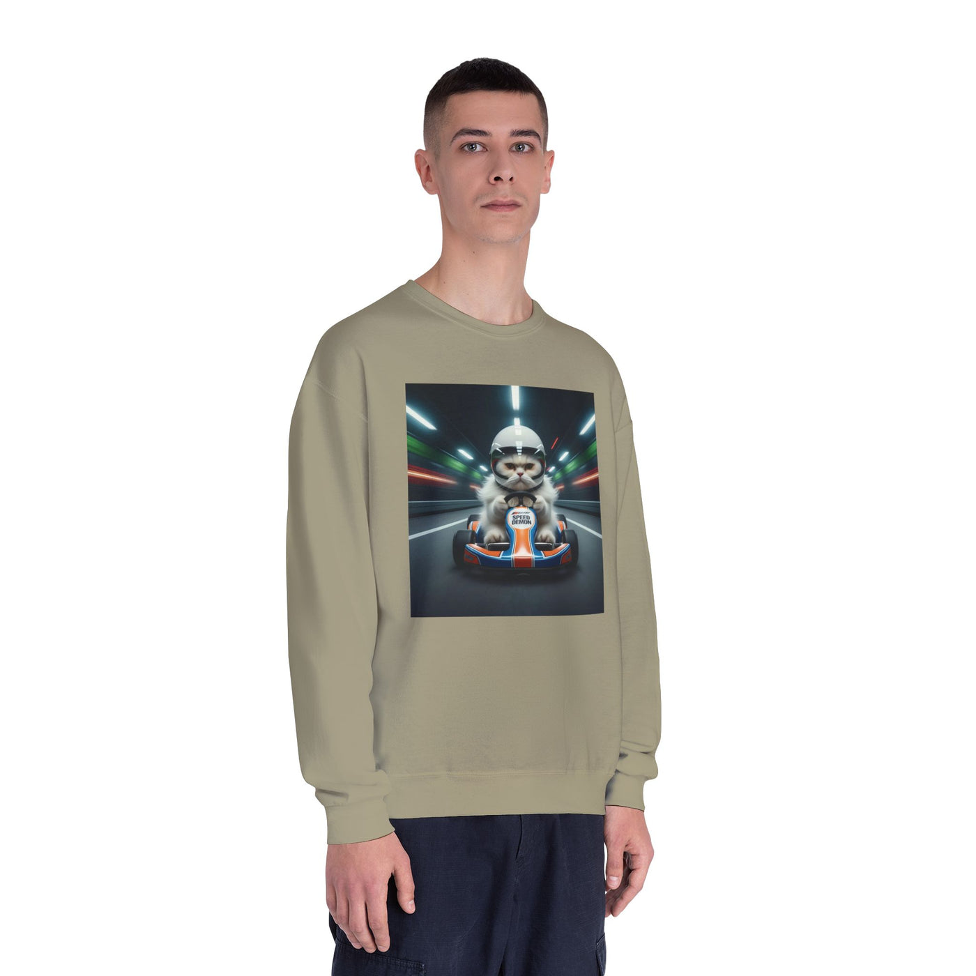 Go Kart Cat style 2 Unisex NuBlend® Crewneck Sweatshirt