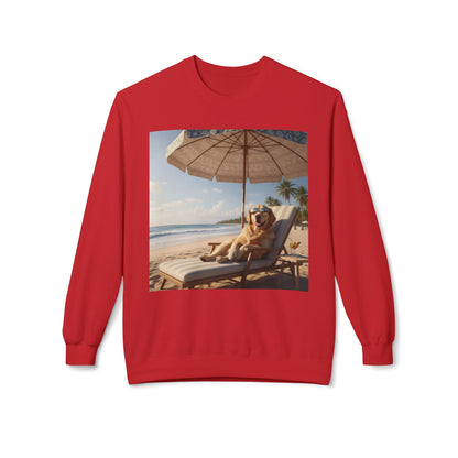 Beach Vibes Dog Graphic Unisex Crewneck Sweatshirt