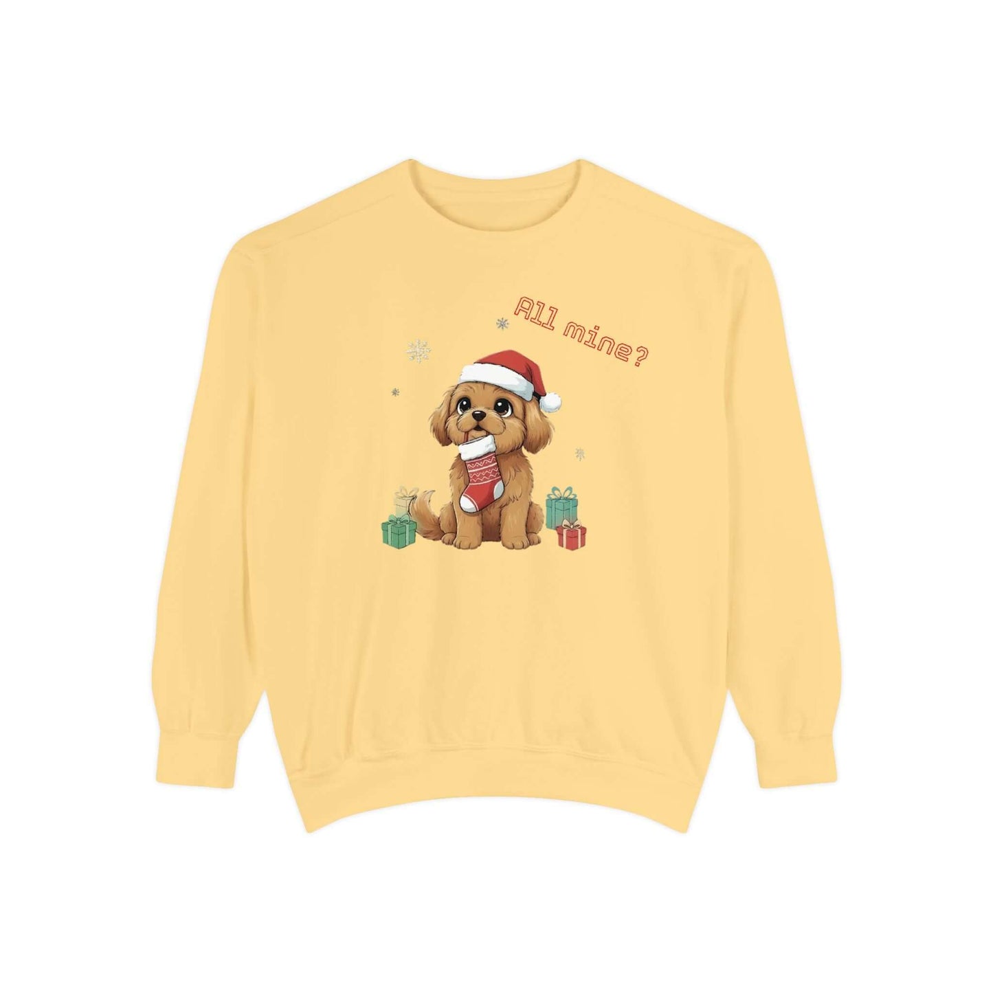 Puppy wait for Christmas presents Unisex Crewneck Sweatshirt style 8