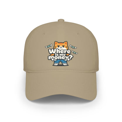 Where is my money Cute Cat Low Profile Cap Hat