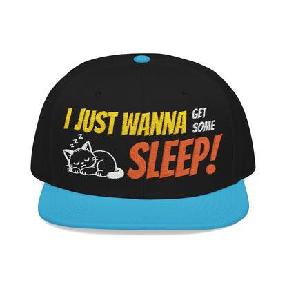 I just wanna get some sleep Embroidered Cute Cat Snapback Hat