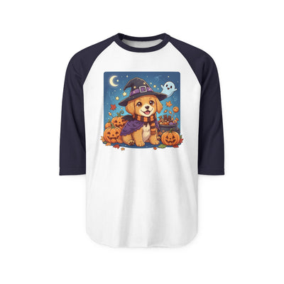 Halloween cute puppy anime style 6 Raglan Shirt, Cute Pet Shirt, Fall Apparel, Unisex Halloween Outfit, Gift for Dog Lovers, Spooky Season Tee