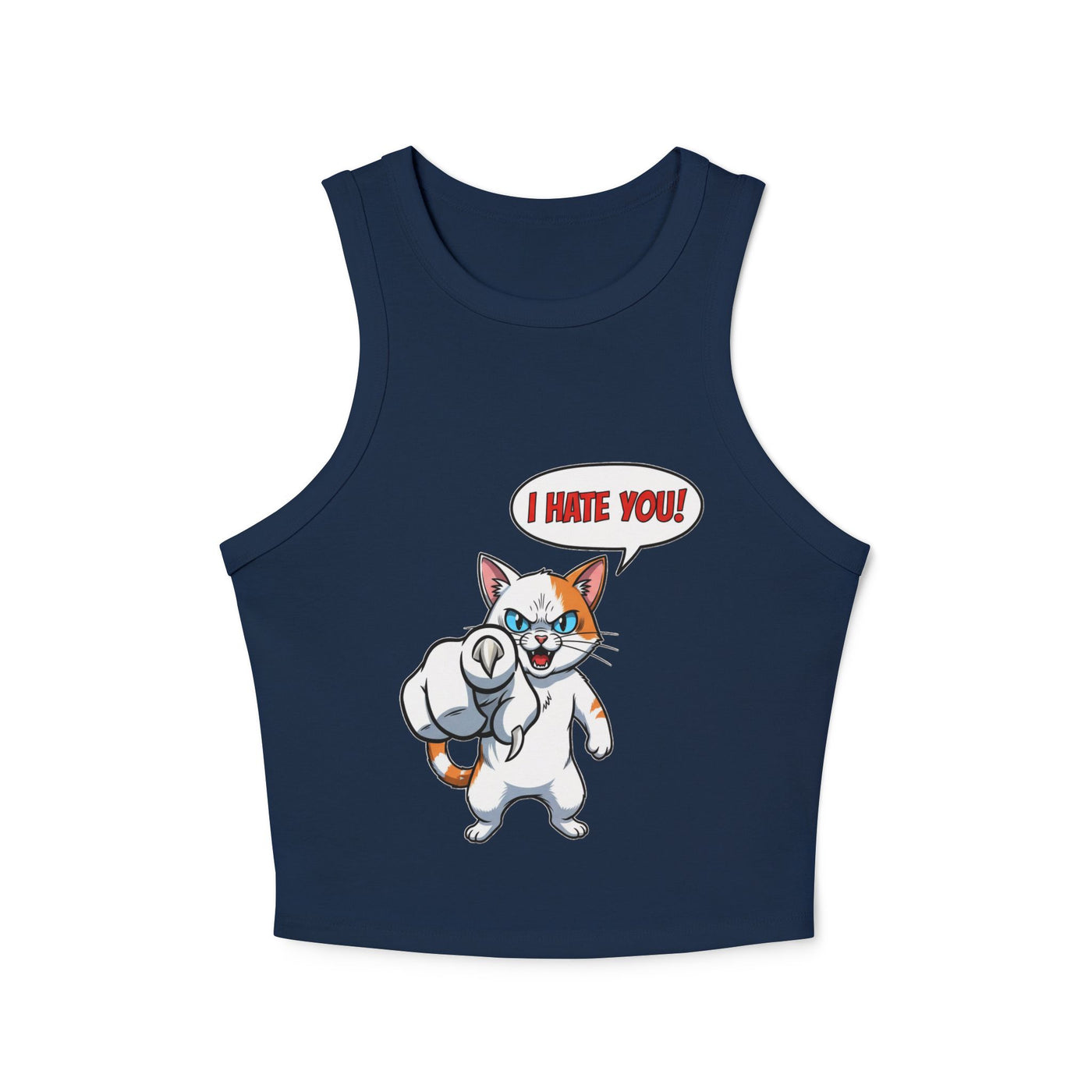Angry Cat 'I Hate You' Graphic style 2 Women Tank Top