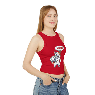 Angry Cat 'I Hate You' Graphic style 2 Women Tank Top