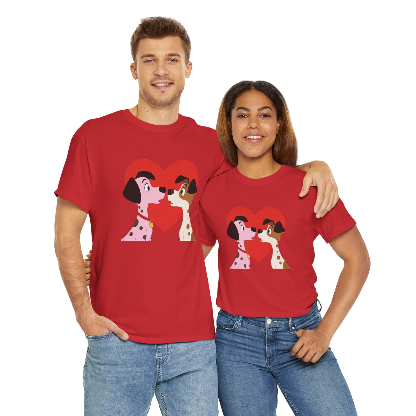 Dogs in Love Unisex Tee - Cute Dog T-Shirt for Pet Lovers, Dog Owners, Sports Enthusiasts, Gifts for Animal Lovers, Casual Everyday Wear