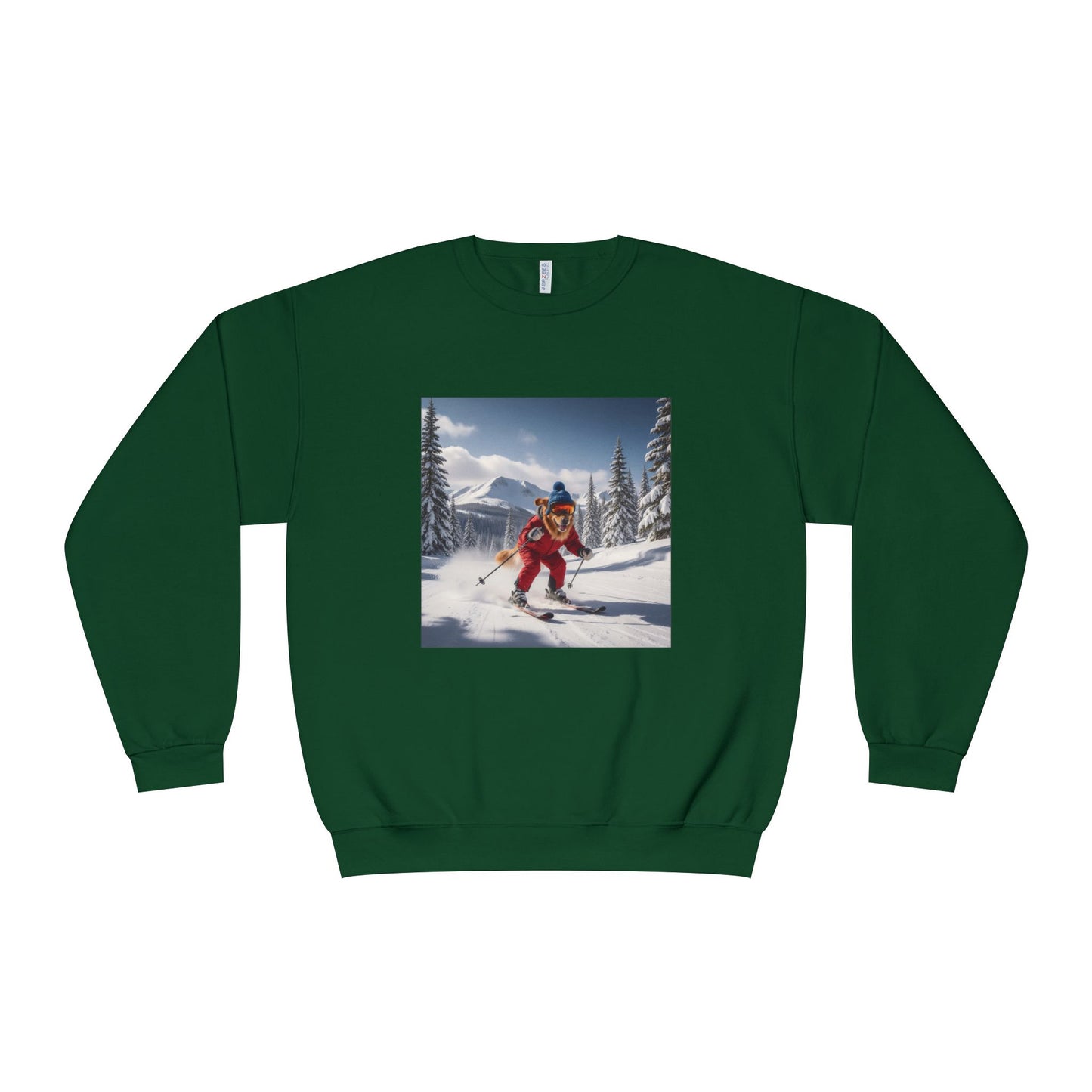 Skiing Dog Graphic Unisex NuBlend Crewneck Sweatshirt