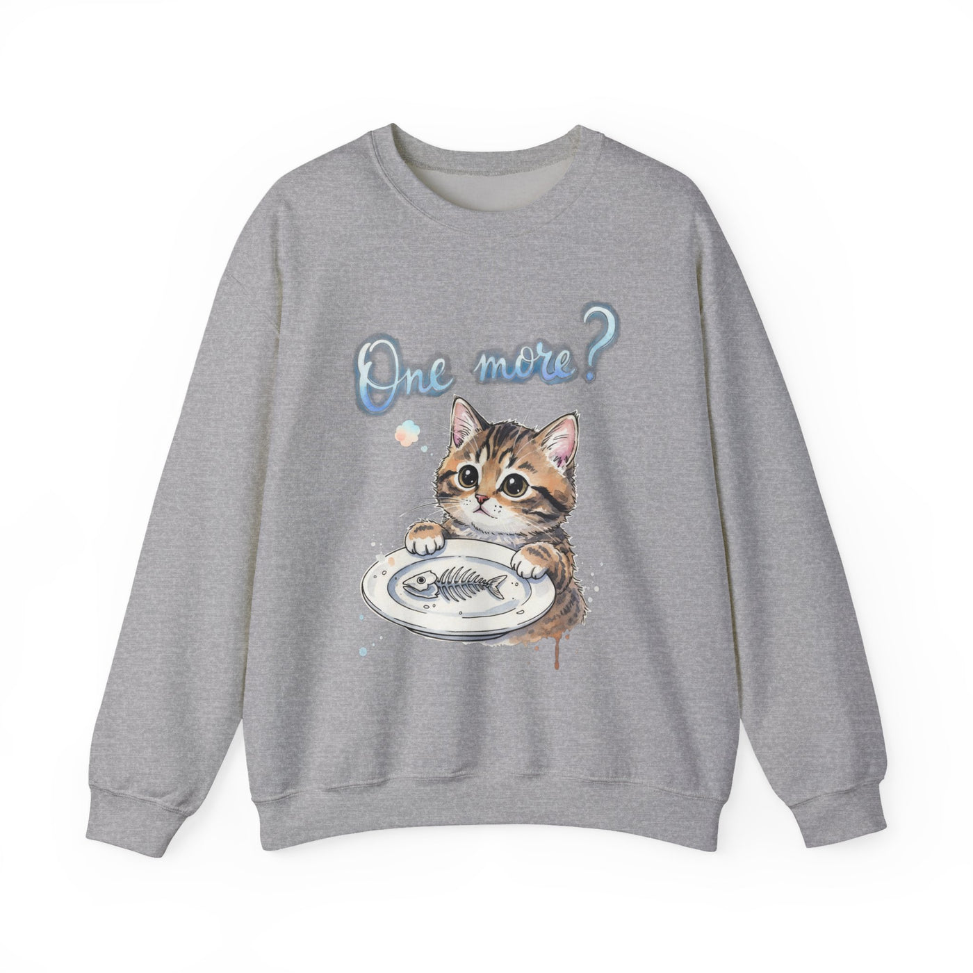 Watercolor painting style 3 Men & Women Cute Cat Pile Crewneck Sweatshirt