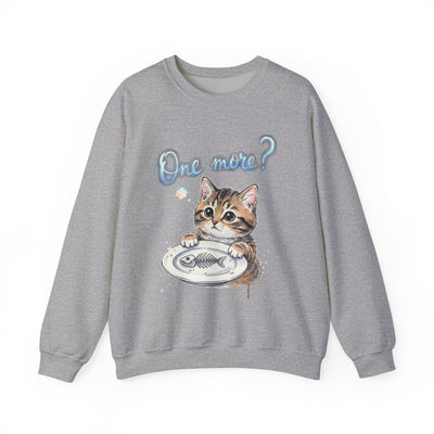 Watercolor painting style 3 Men & Women Cute Cat Pile Crewneck Sweatshirt