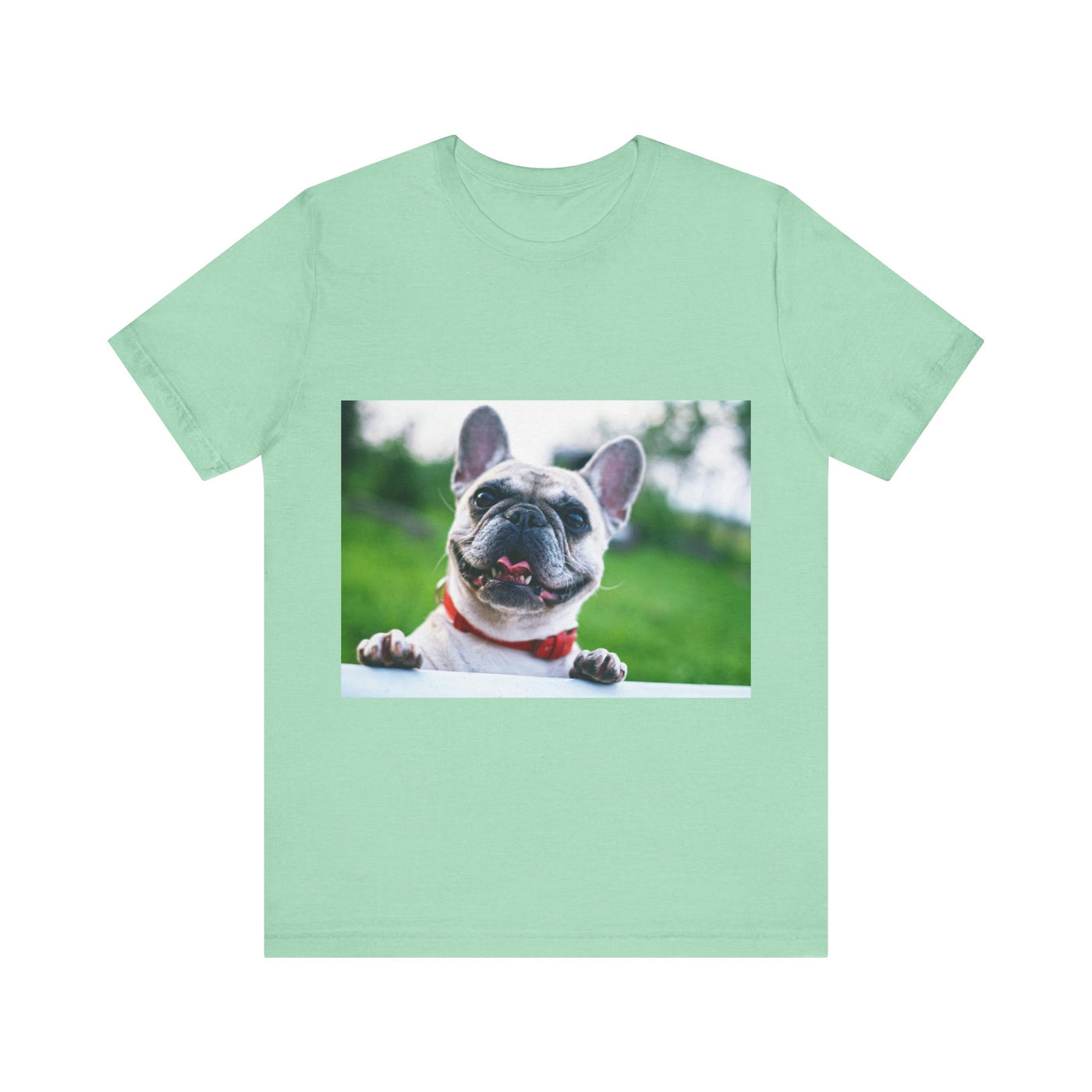 Puppy on the fence - Unisex Jersey Short Sleeve Tee