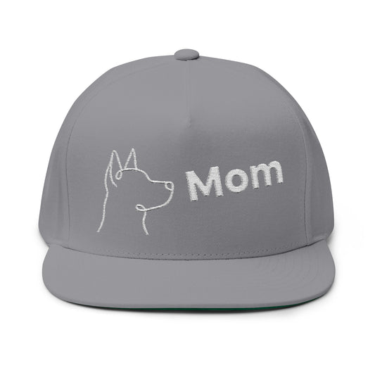 Stylish Embroidered Dog Mom Flat Bill Cap style 2