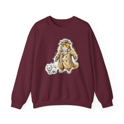 Watercolor Cat & Dog painting Unisex Crewneck Sweatshirt style 1