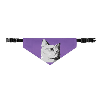 Purple Cat head Bandana Collar for Cats and Dogs, Cute Pet Accessory, Cat Fashion, Cat Gift, Playful Pet Gear