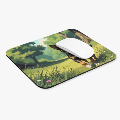 Adorable dog in the Meadow Mouse Pad style 2 | Cute Dog Desk Accessory, Pet Lover Gift, Office Decor, Animal Art, Ergonomic Mouse Mat