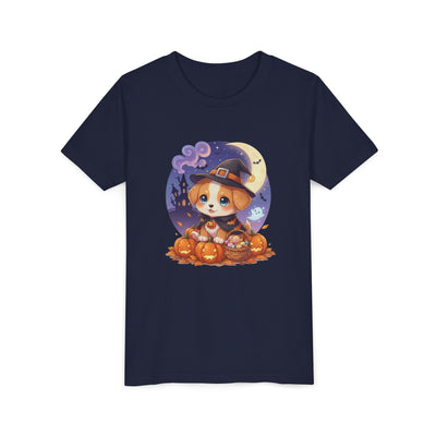Halloween cute puppy anime style 5 Youth Tee, Short Sleeve T-Shirt, Kids Halloween Apparel, Cute Dog Tee, Fall Outfit for Children