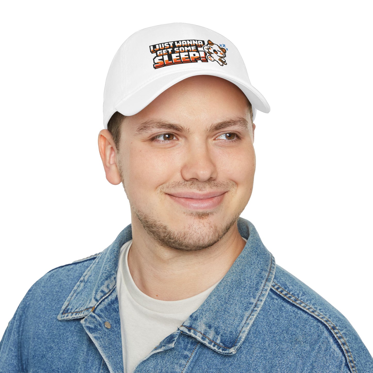 I Just Wanna Get Some Sleep Pixel Cat Low Profile Cap Hat