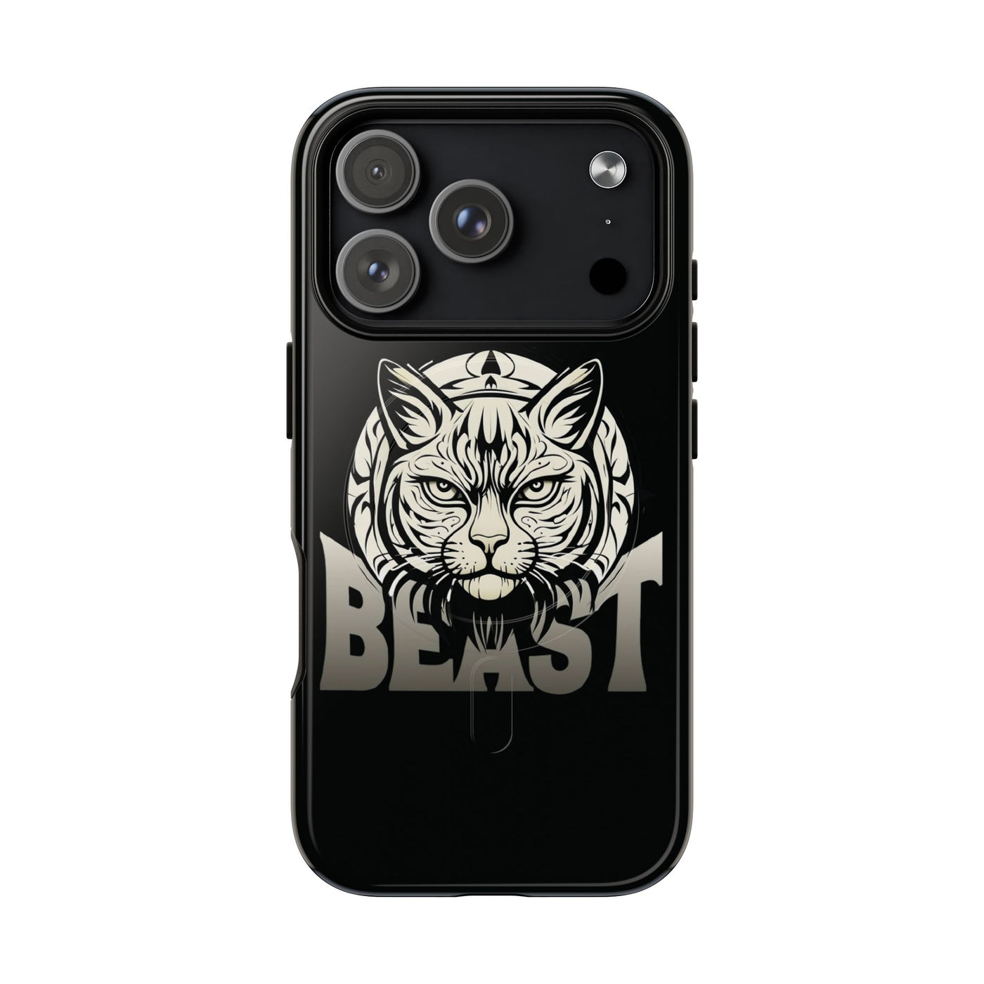Beast Cat Black Tough Magnetic iPhone 17 / 17 Air / Pro / Pro Max Protective Case support MagSafe