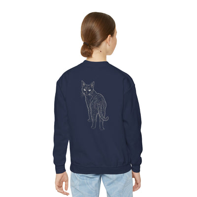 Black Cat style 1 Youth Crewneck Sweatshirt - Cozy & Cute