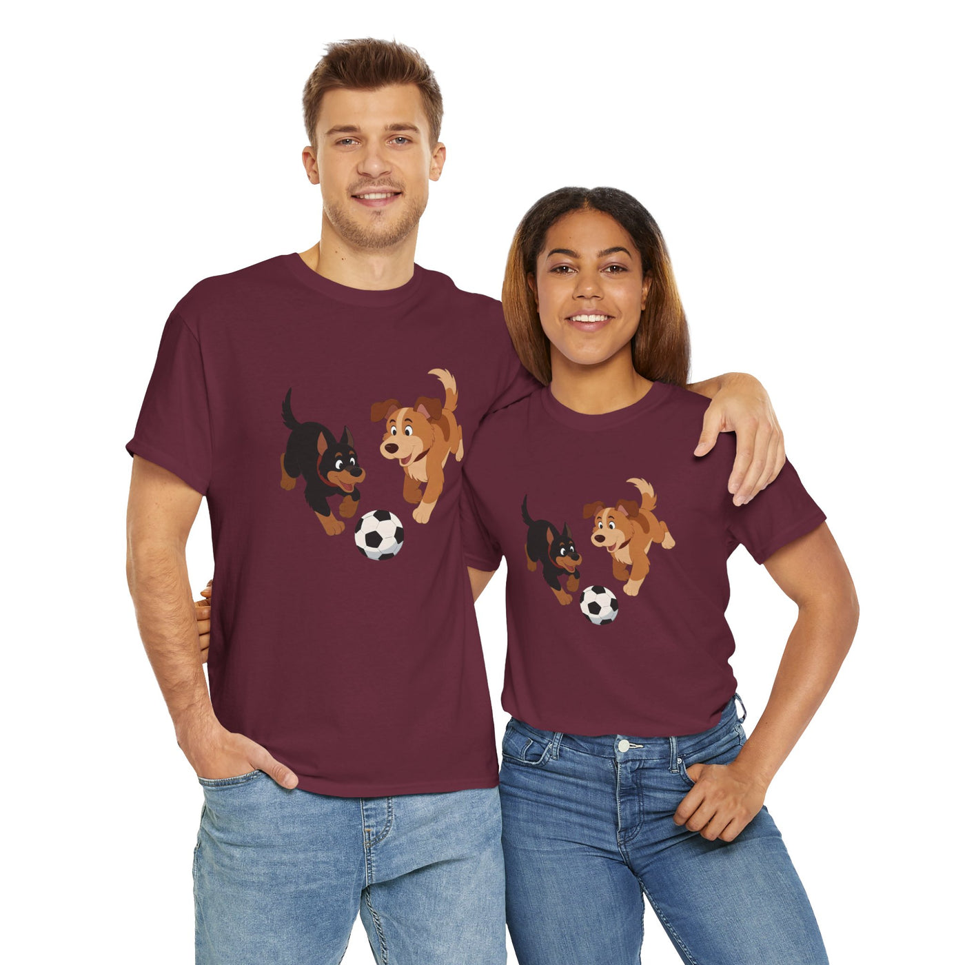 Playful Puppy Soccer Unisex Tee - Cute Dog T-Shirt for Pet Lovers, Dog Owners, Sports Enthusiasts, Gifts for Animal Lovers, Casual Everyday Wear