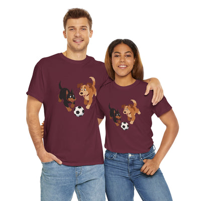 Playful Puppy Soccer Unisex Tee - Cute Dog T-Shirt for Pet Lovers, Dog Owners, Sports Enthusiasts, Gifts for Animal Lovers, Casual Everyday Wear