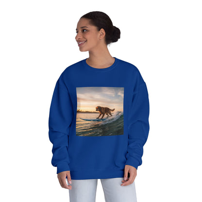 Surfing Dog Graphic Unisex NuBlend Crewneck Sweatshirt style 2
