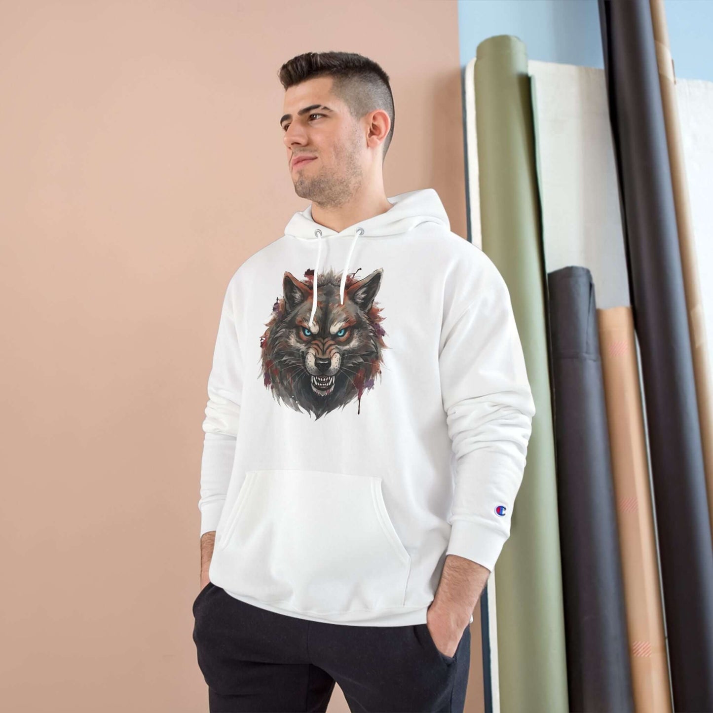 Angry Dog Men and Women Champion Hoodie style 2
