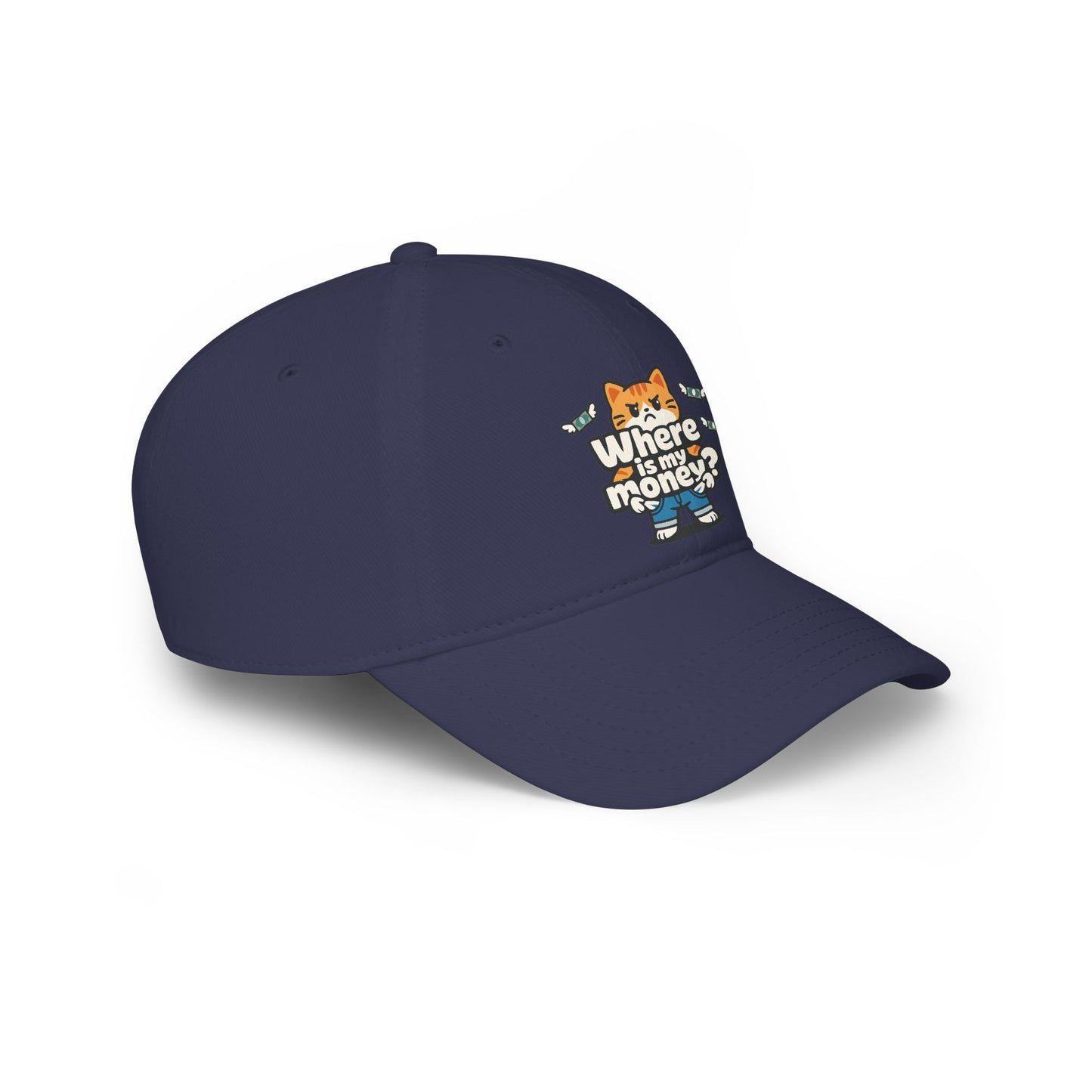 Where is my money Cute Cat Low Profile Cap Hat