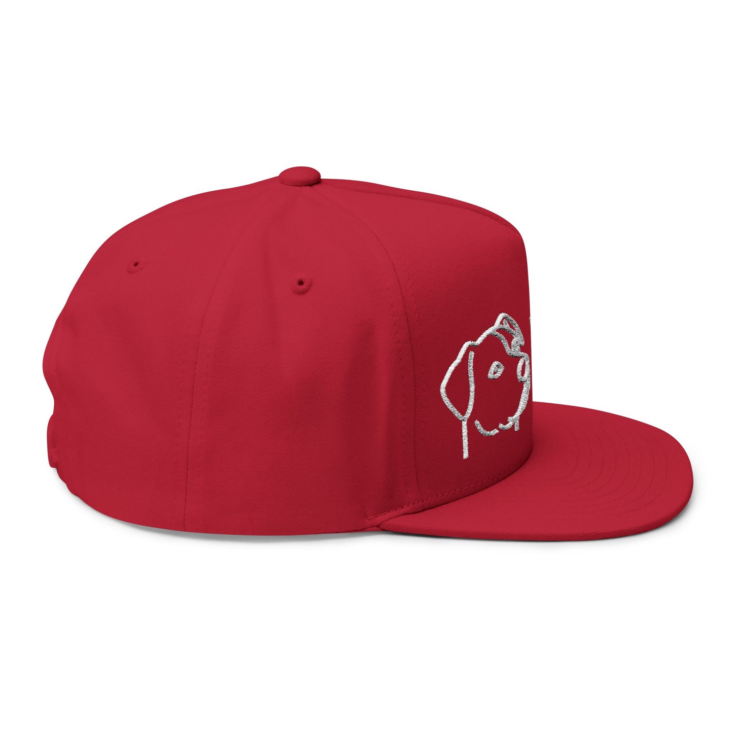 Stylish Embroidered Dog Mom Flat Bill Cap style 1