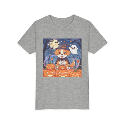 Halloween cute puppy anime style 3 Youth Tee, Short Sleeve T-Shirt, Kids Halloween Apparel, Cute Dog Tee, Fall Outfit for Children