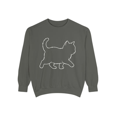 Walking Cat Shadow style 1 Cozy Graphic Unisex Crewneck Sweatshirt