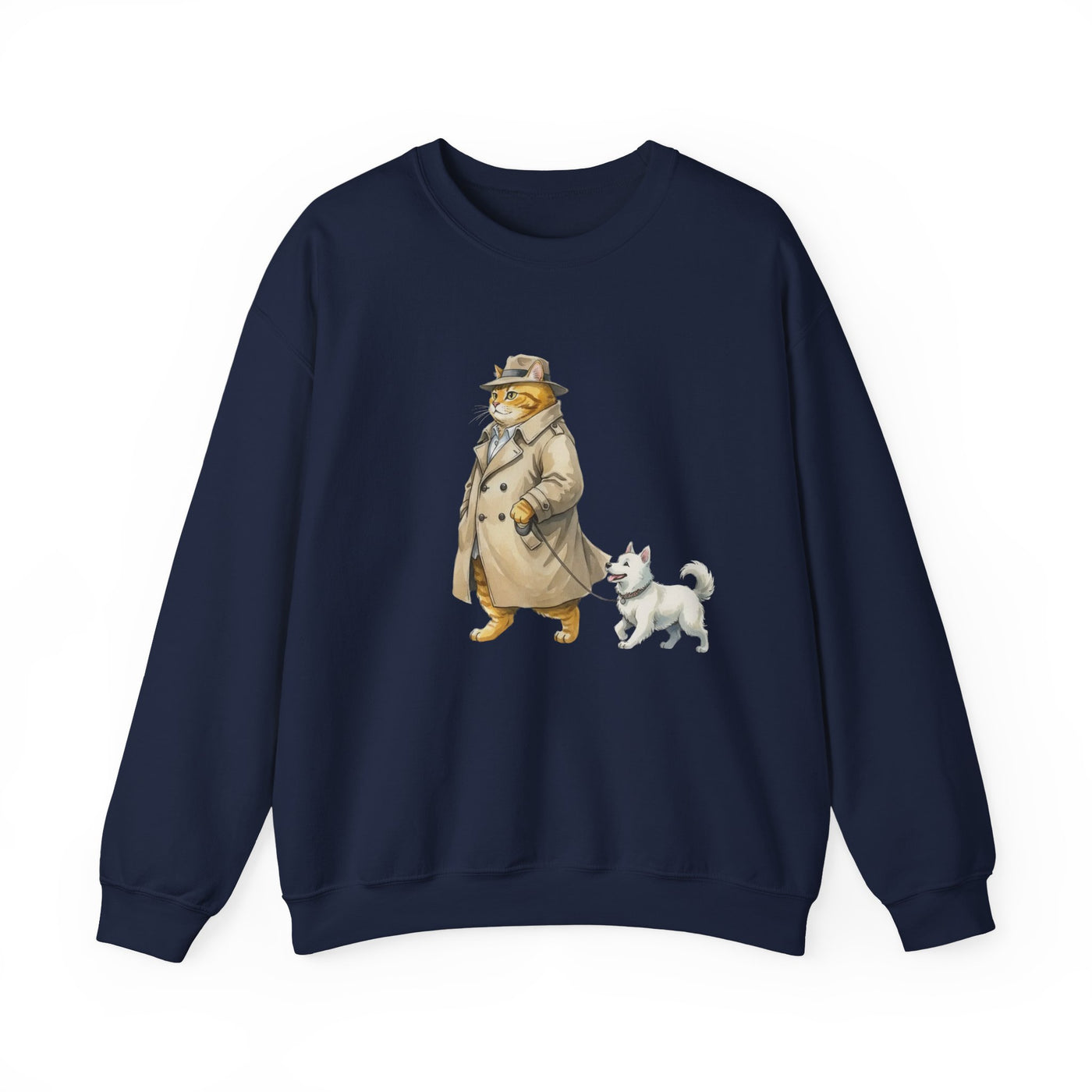 Watercolor painting style 11 Men & Women Cute Cat Pile Crewneck Sweatshirt