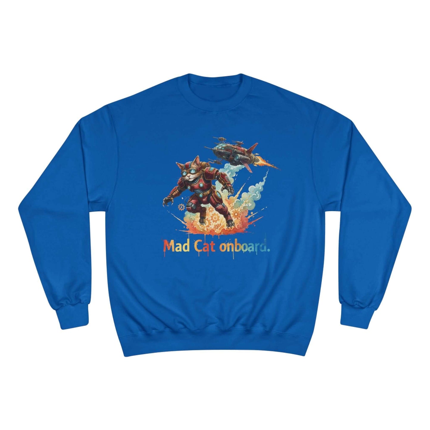 Mad Cat Onboard Graphic Champion Crewneck Sweatshirt style 2