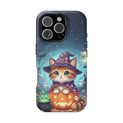 Halloween cute kitten anime style 2 Magnetic Phone Case, Cat Lover Gift, Impact-Resistant iPhone Case, Funny Pet Accessory, Unique Animal Design
