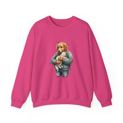 Watercolor painting style 12 Men & Women Cute Cat Pile Crewneck Sweatshirt