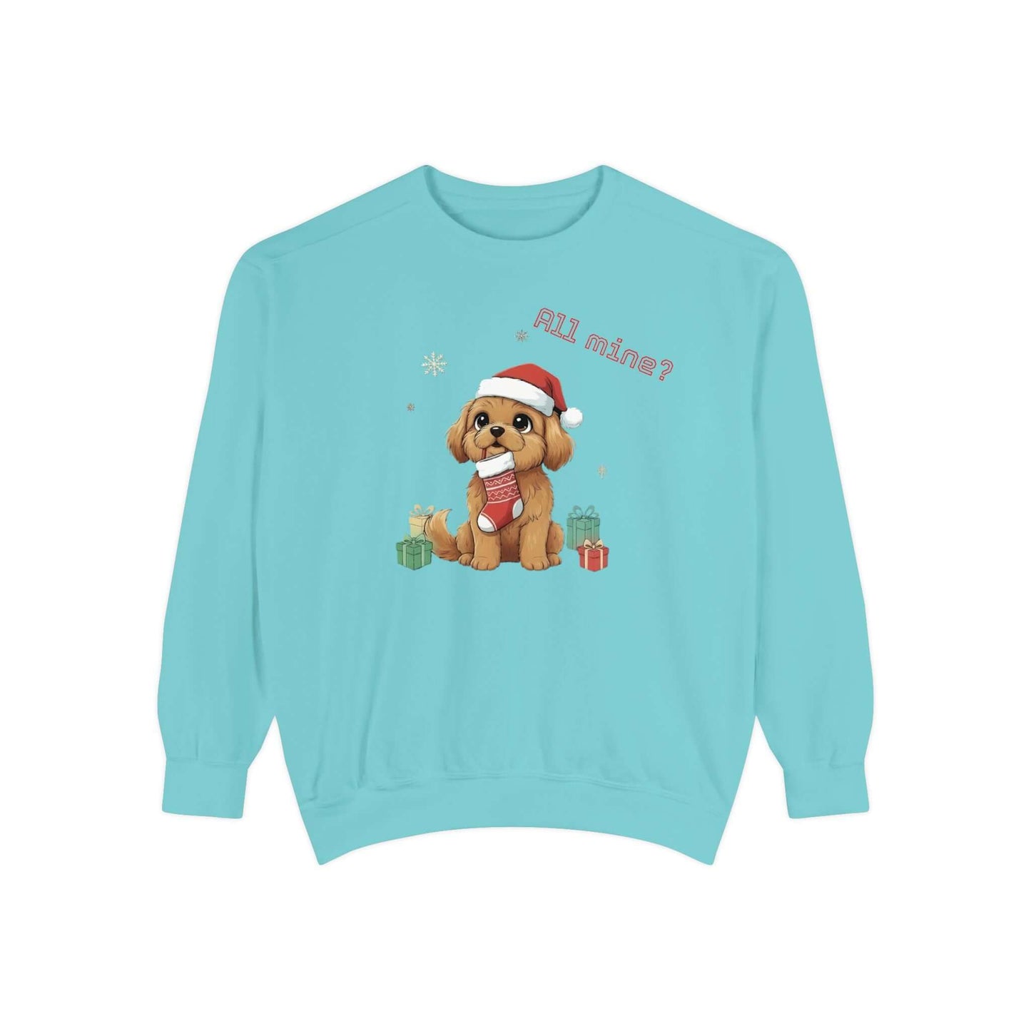 Puppy wait for Christmas presents Unisex Crewneck Sweatshirt style 8