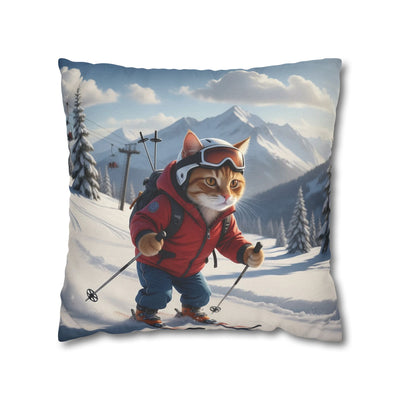 Skiing Cat Pillowcase - Fun & Cozy Decorative Pillowcase