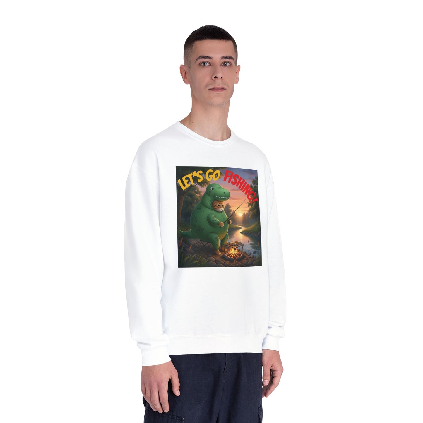 Crocodile Cat Fishing Unisex NuBlend Sweatshirt style 3