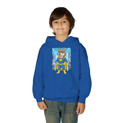 Dog cosplay Superman Funny Design Unisex Kids Hoodie style 1