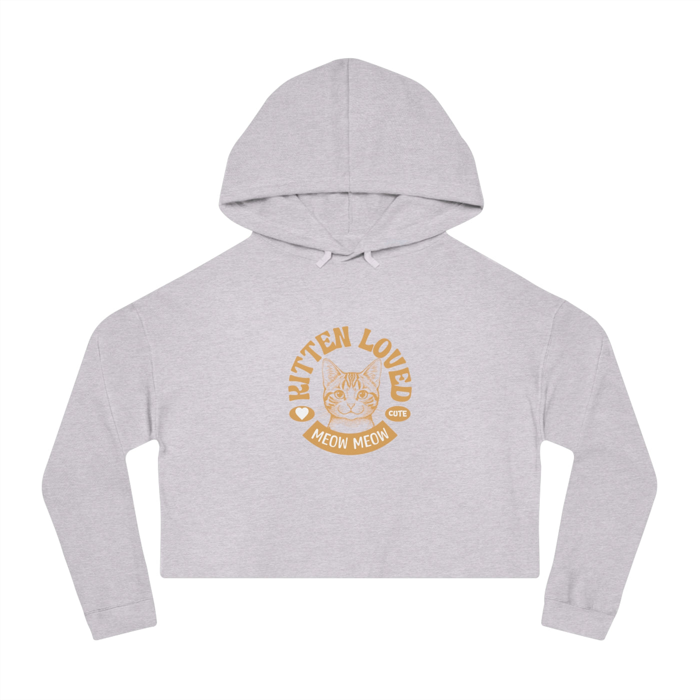 Kitten Loved - Orange Cat Graphic Women Cropped Hoodie