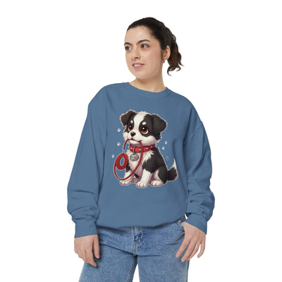 Cute Dog Walk Time style 1 Cozy Graphic Unisex Crewneck Sweatshirt