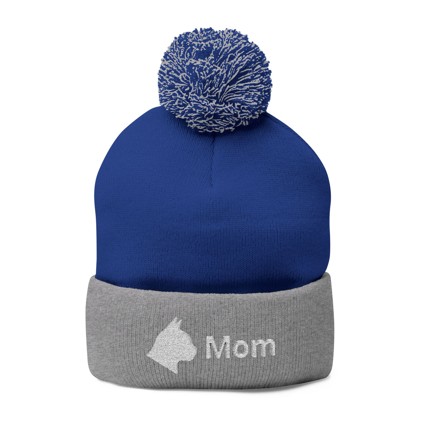 Embroidered Cat Mom Pom-Pom Knit Cap