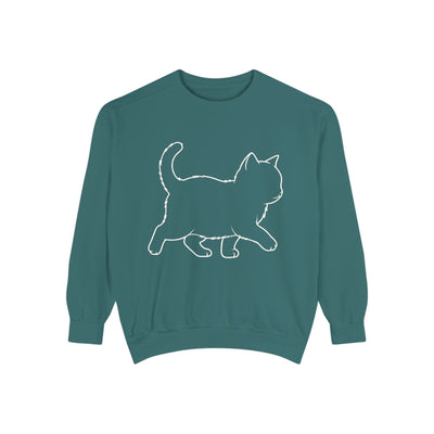 Walking Cat Shadow style 1 Cozy Graphic Unisex Crewneck Sweatshirt
