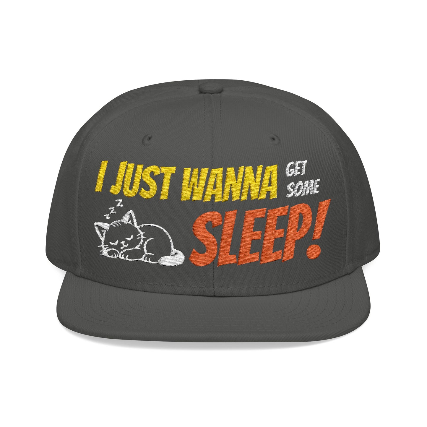 I just wanna get some sleep Embroidered Cute Cat Snapback Hat
