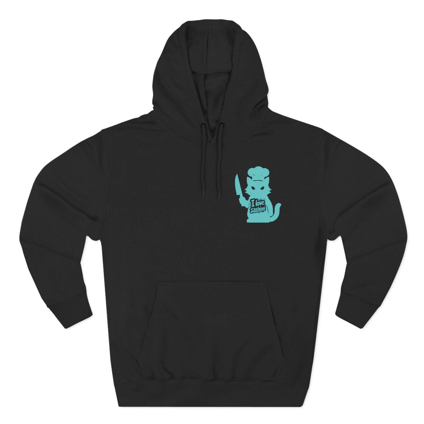 Cat Love Sashimi Graphic Unisex Fleece Hoodie